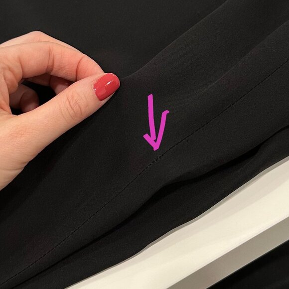 Armani Collezioni Mid Rise Wide Leg Silk Blend Trouser Pants in Black Size 12 - Picture 15 of 16